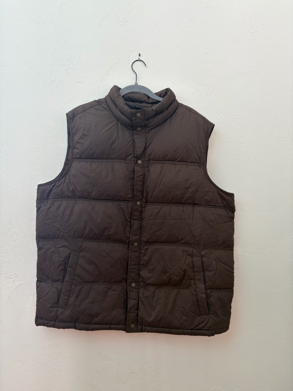 Lands' End Men's Dark Brown Quilted Puffer Vest
